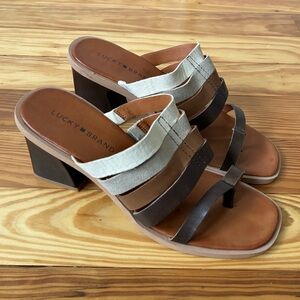 Lucky Brand Bazza Strappy Leather Sandals Size 9
